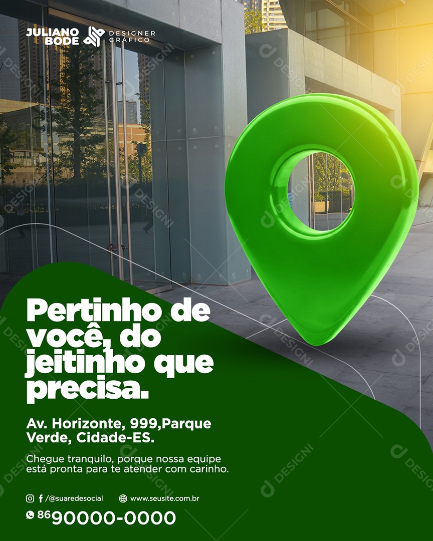 As Portas Estão Abertas Verde Feed Social Media PSD Editável