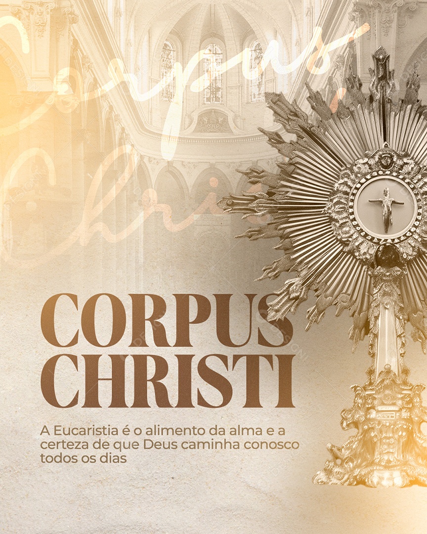 Dia De Corpus Christi 19 De Junho a Eucaristia Social Media PSD Editável