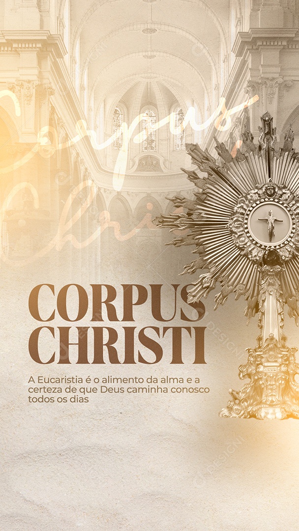 Dia De Corpus Christi 19 De Junho a Eucaristia Story Social Media PSD Editável