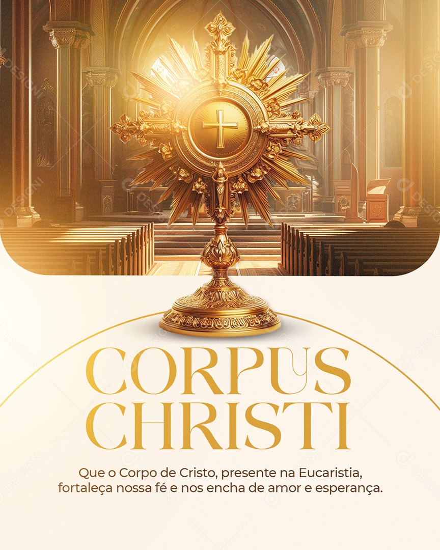 Dia De Corpus Christi 19 De Junho Fortaleça nossa Fé Social Media PSD Editável