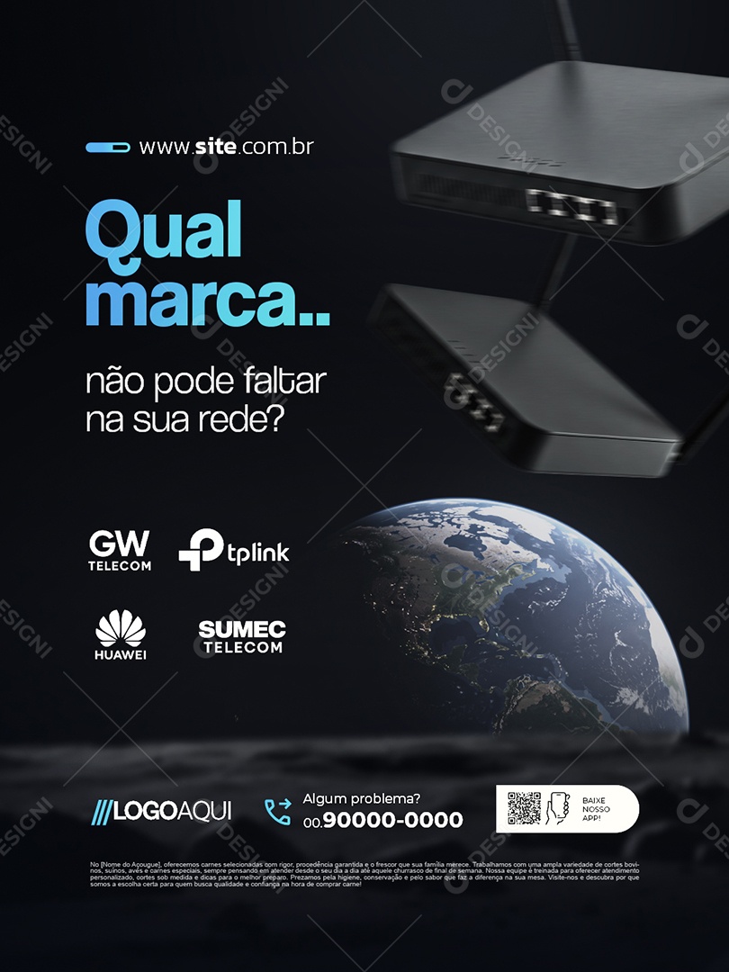 Telecom Qual Marca Não Pode Faltar na Sua Rede Social Media PSD Editável