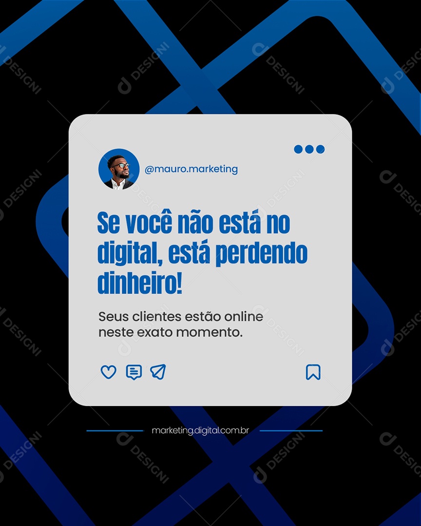 Marketing Digital Se Você Não Está no Digital Social Media PSD Editável