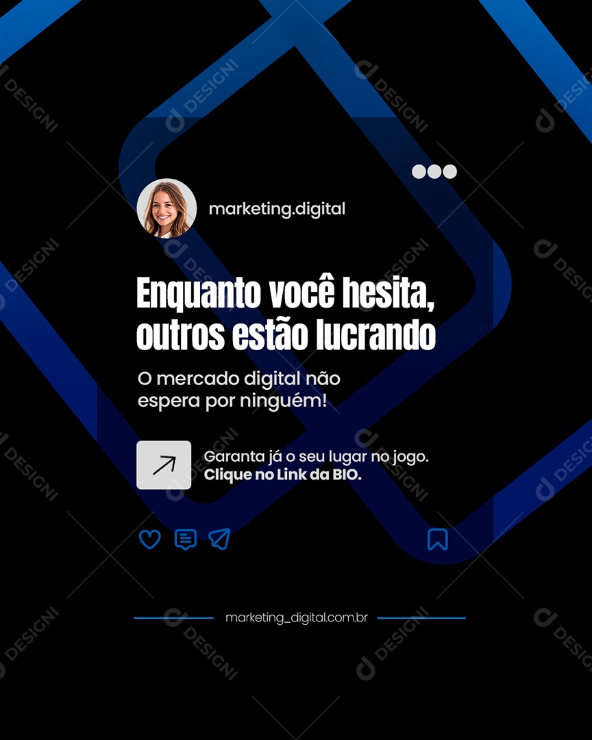 Marketing Digital Enquanto Você Hesita Social Media PSD Editável
