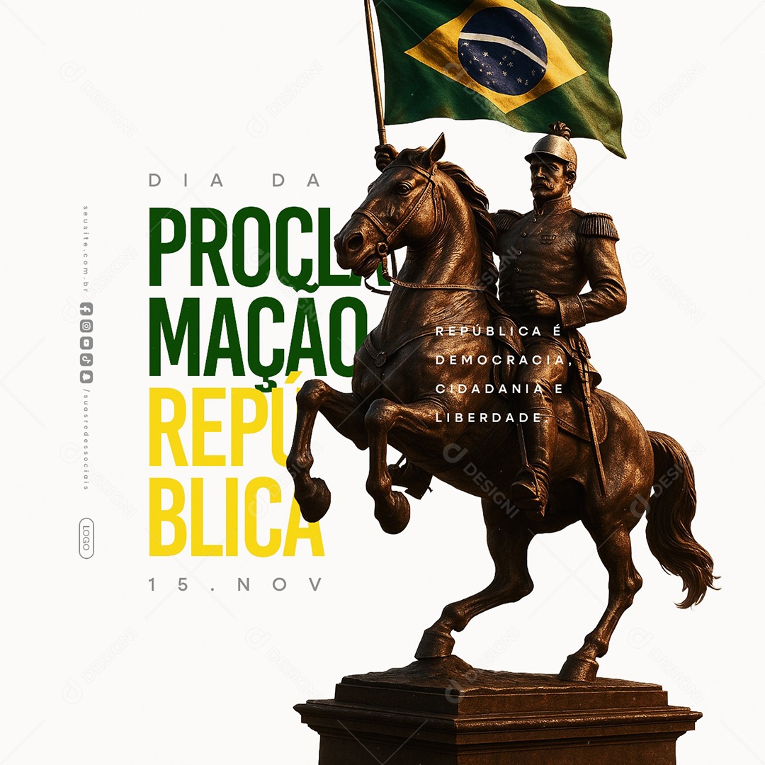 Dia da Proclamação da República 15 de Novembro Cidadania e Liberdade Social Media PSD Editável
