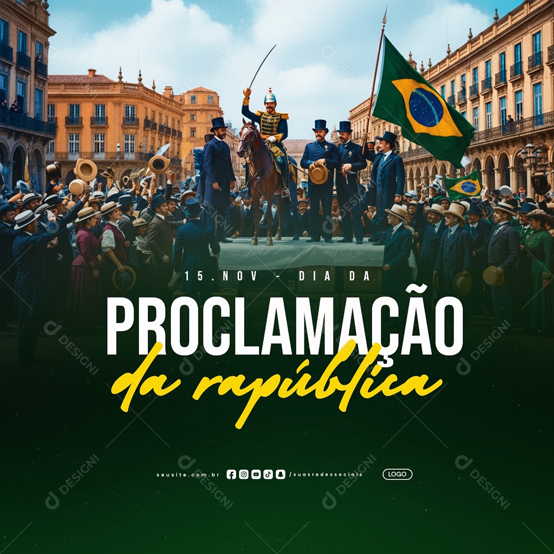 Dia da Proclamação da República 15 de Novembro Social Media PSD Editável