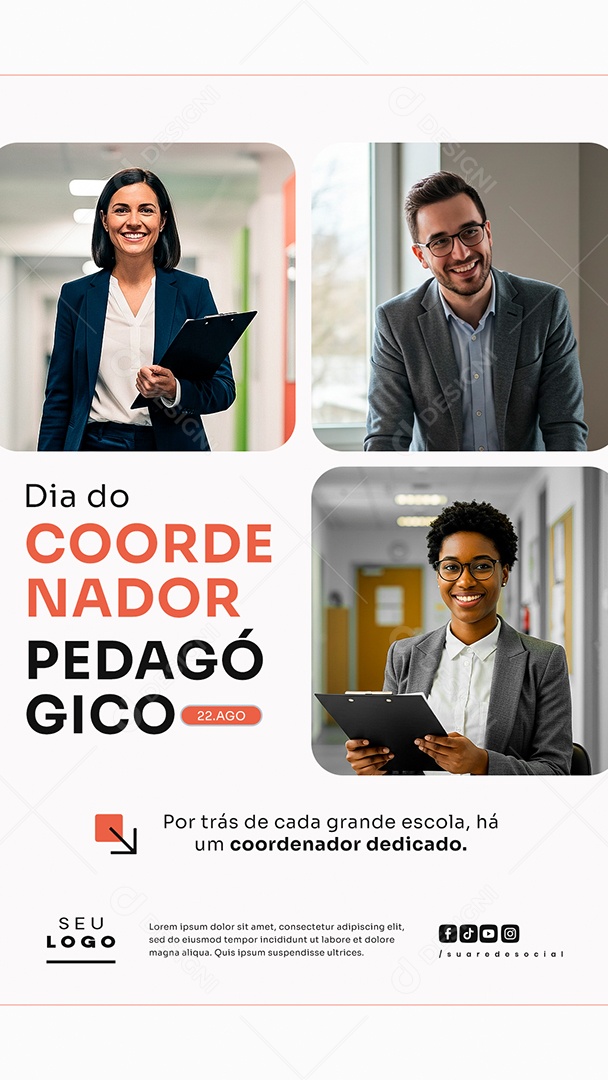 Story Dia Do Coordenador Pedagógico 22 de Agosto rSocial Media PSD Editável
