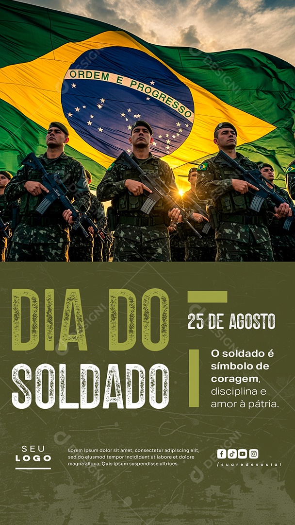 Story Dia do Soldado 25 de Agosto Social Media PSD Editável