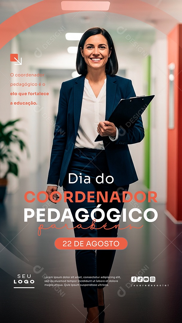 Story Dia Do Coordenador Pedagógico 22 de Agosto Social Media PSD Editável