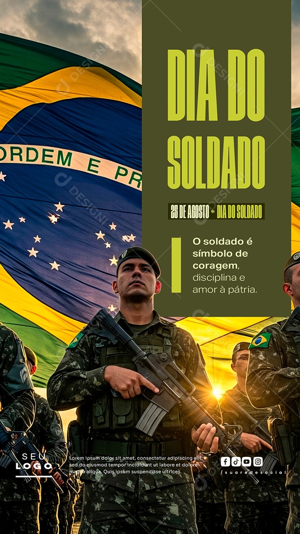 Story Dia do Soldado 25 de Agosto Social Media PSD Editável