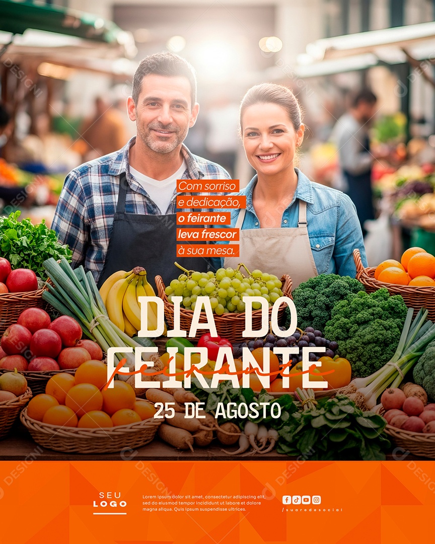 Dia do Feirante 25 de Agosto Social Media PSD Editável