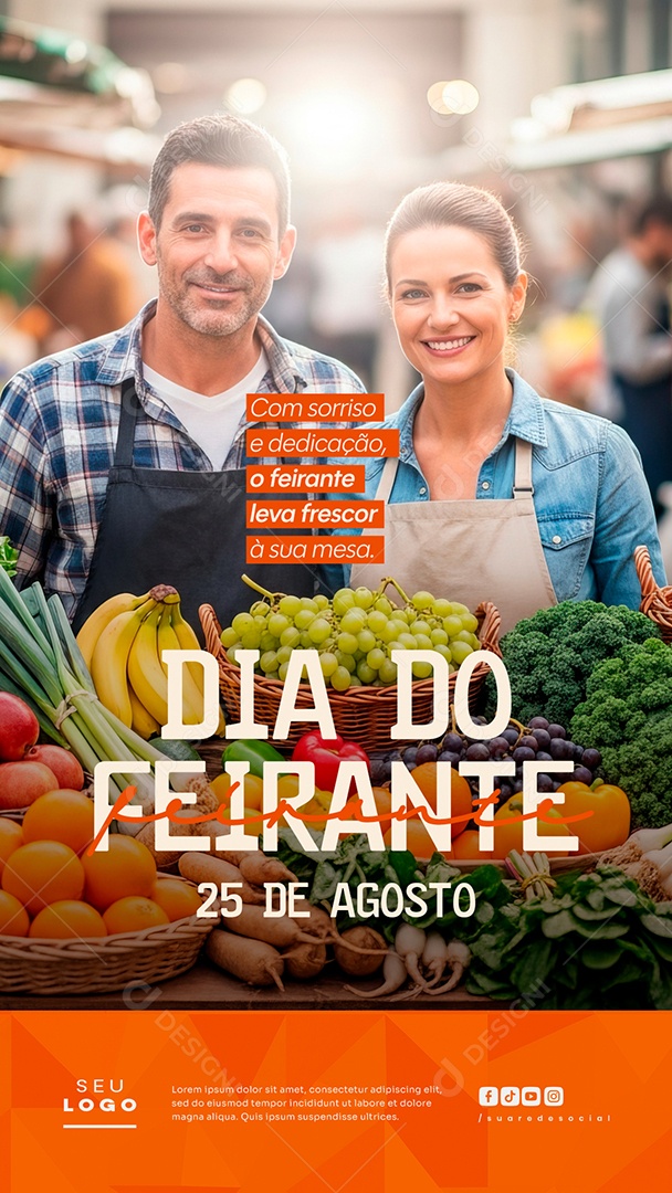 Story Dia do Feirante 25 de Agosto Social Media PSD Editável