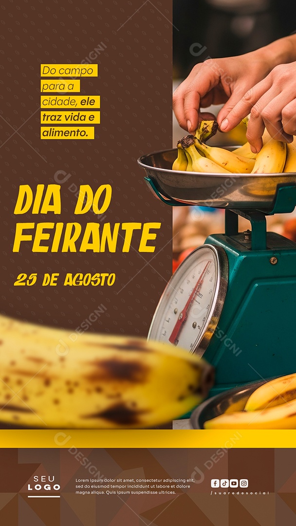 Story Dia do Feirante 25 de Agosto do Campo Para a Cidade Social Media PSD Editável