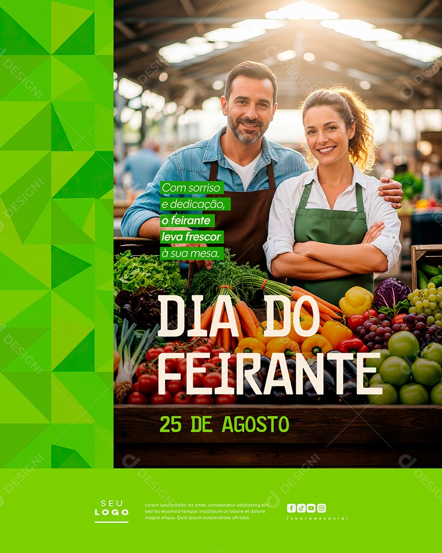 Dia do Feirante 25 de Agosto Social Media PSD Editável