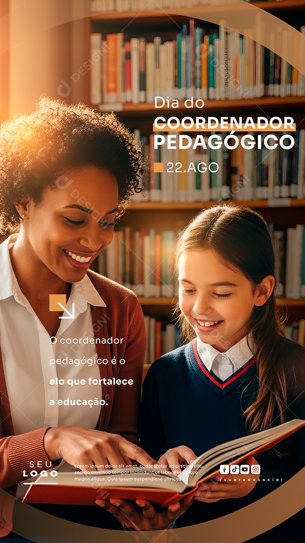 Story Dia Do Coordenador Pedagógico 22 de Agosto Social Media PSD Editável