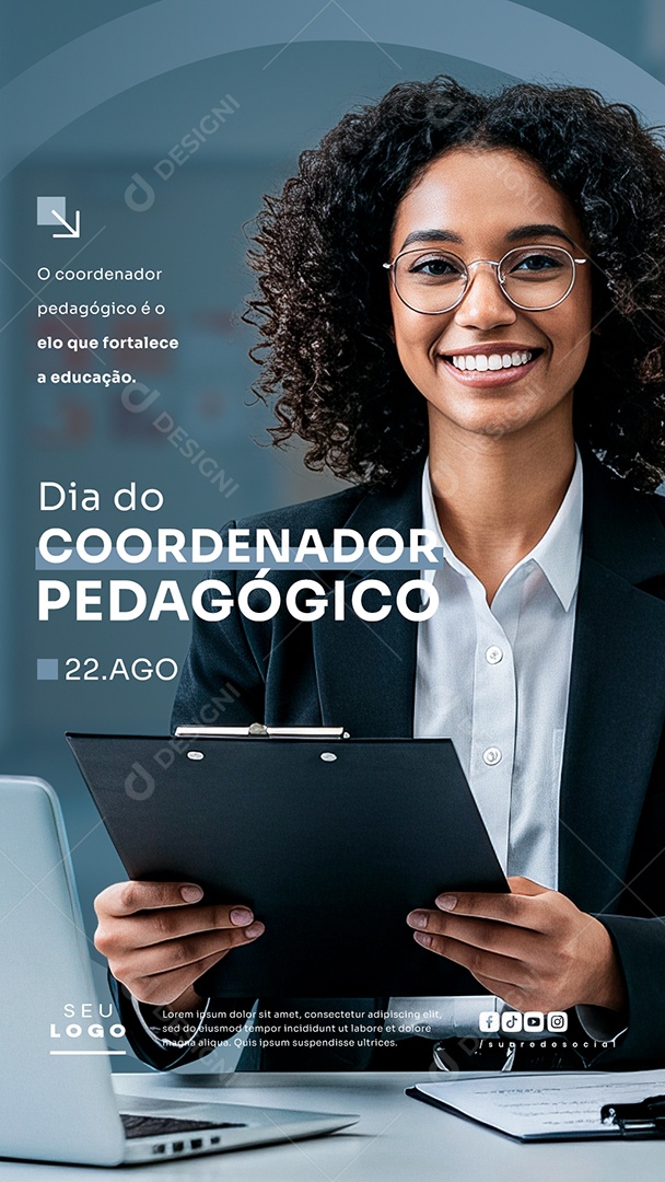 Story Dia Do Coordenador Pedagógico 22 de Agosto Fortalece a Educação Social Media PSD Editável