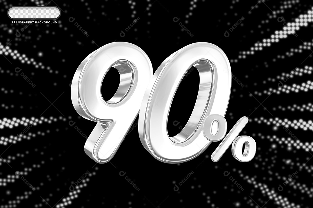 Número de Desconto 90% Elemento 3D Prata para Composição PSD
