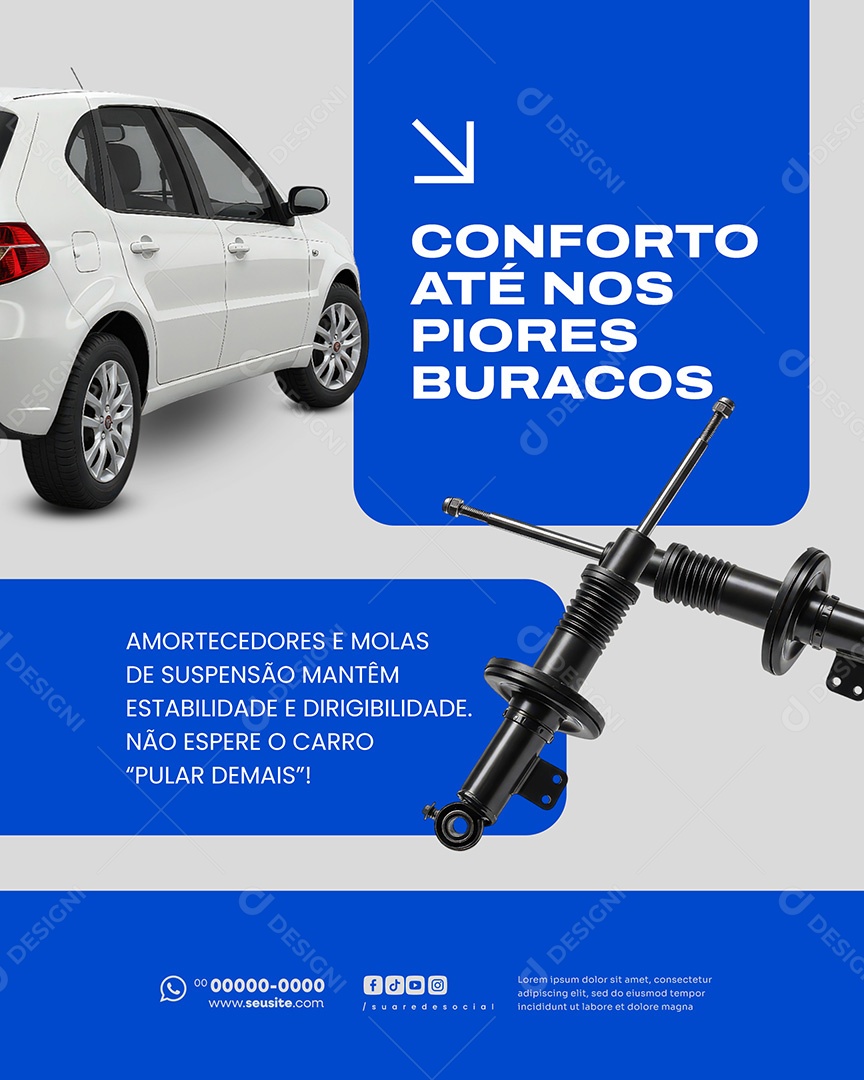 Auto Peças Conforto Até Nos Piores Buracos Social Media PSD Editável