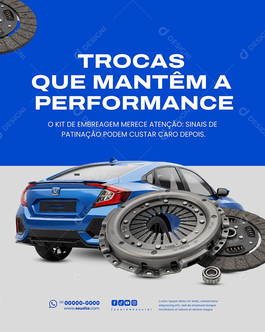 Auto Peças Trocas Que Mantém A Performace Social Media PSD Editável