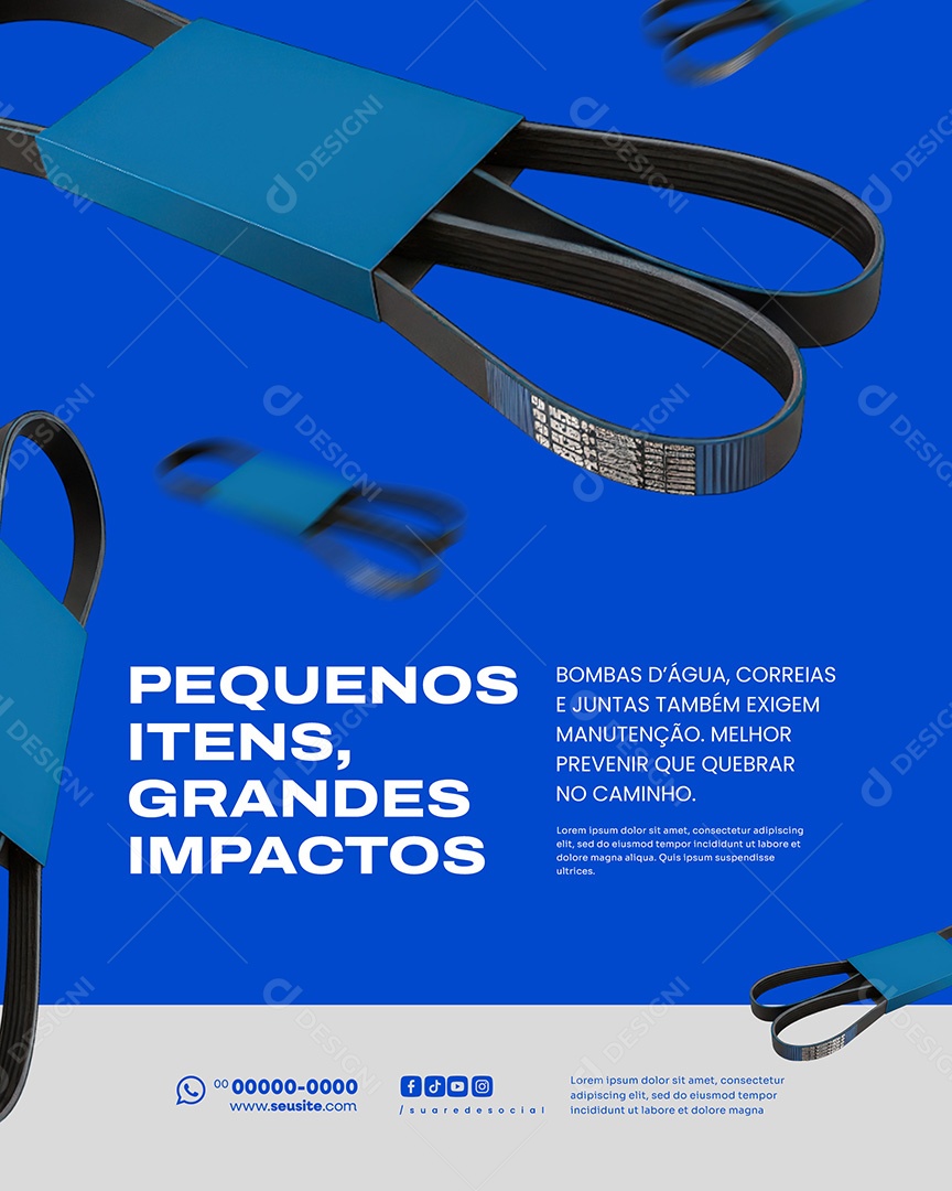 Auto Peças Pequenos Intens Grandes Impactos Social Media PSD Editável