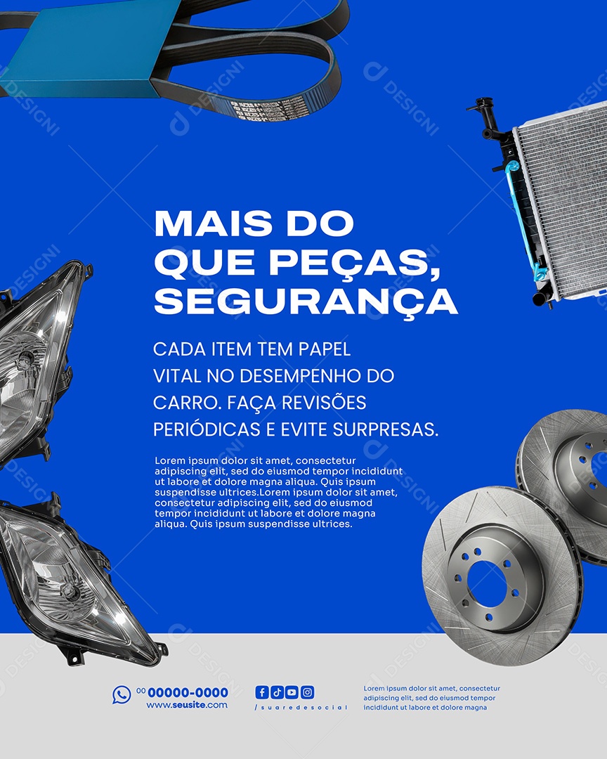 Auto Peças Mais Do Que Peças Segurança Social Media PSD Editável