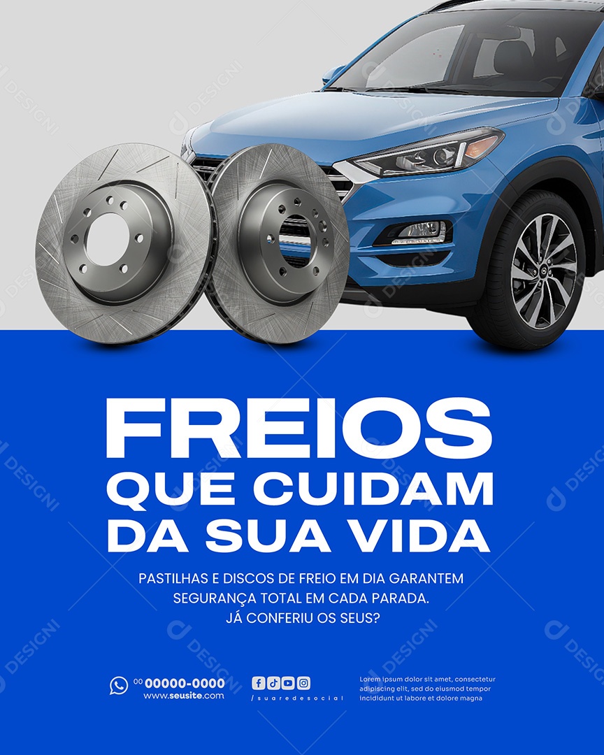Oficina Freios Que Cuidamda Sua Vida Social Media PSD Editável