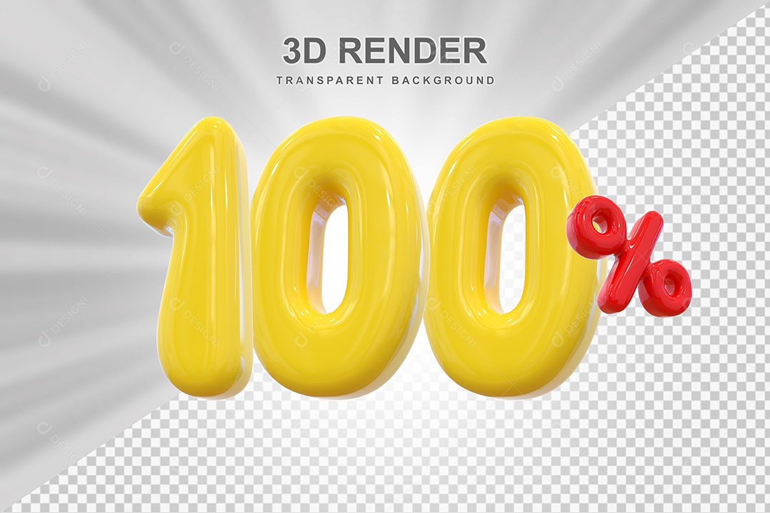 Número de Desconto 300% Elemento 3D Dourado para Composição PSD
