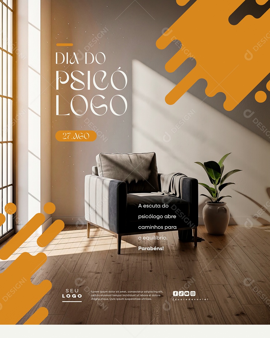 Dia Do Psicólogo 27 de Agosto Social Media PSD Editável