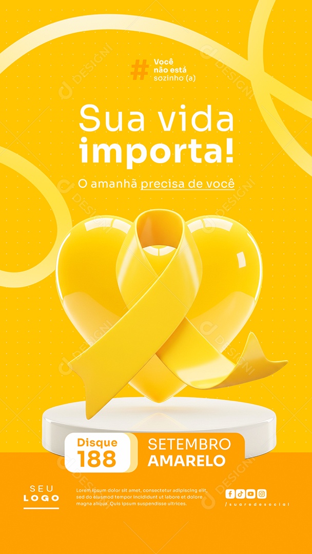 Story Setembro Amarelo Sua Vida Importa Social Media PSD Editável
