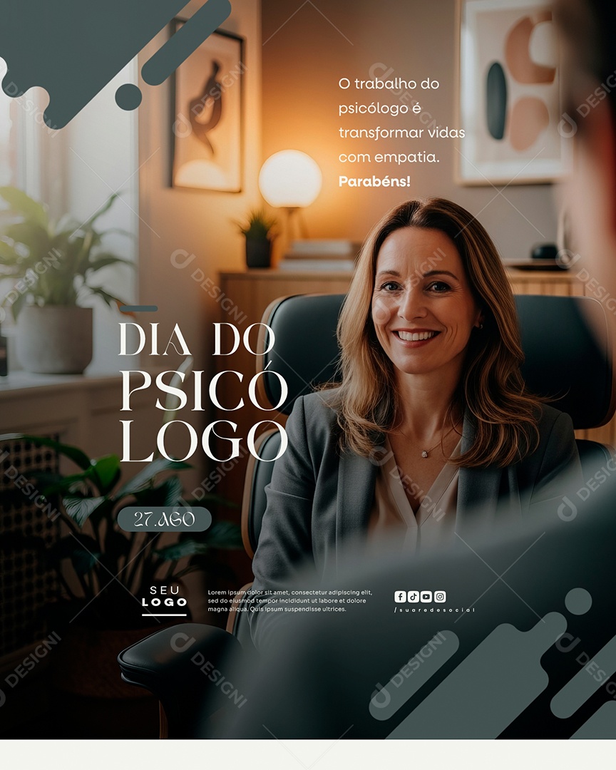 Dia do Psicólogo 27 de Agosto Social Media PSD Editável