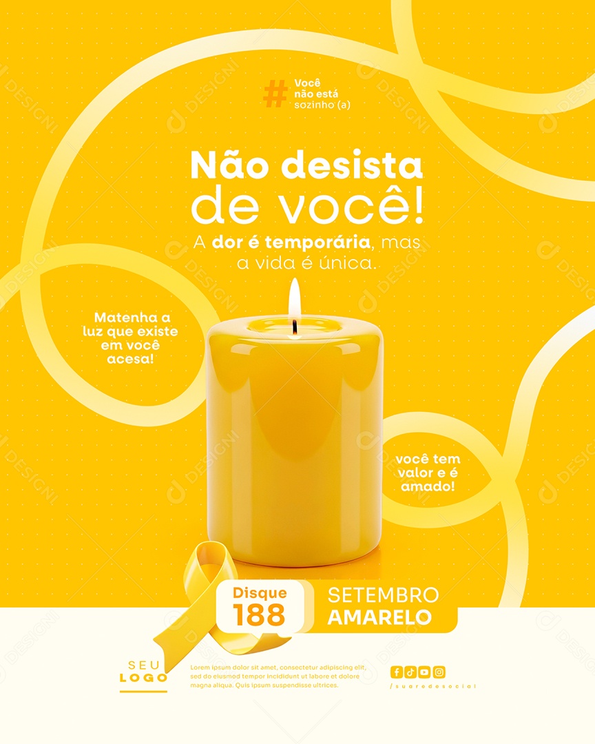 Setembro Amarelo Não Desista de Você Social Media PSD Editável