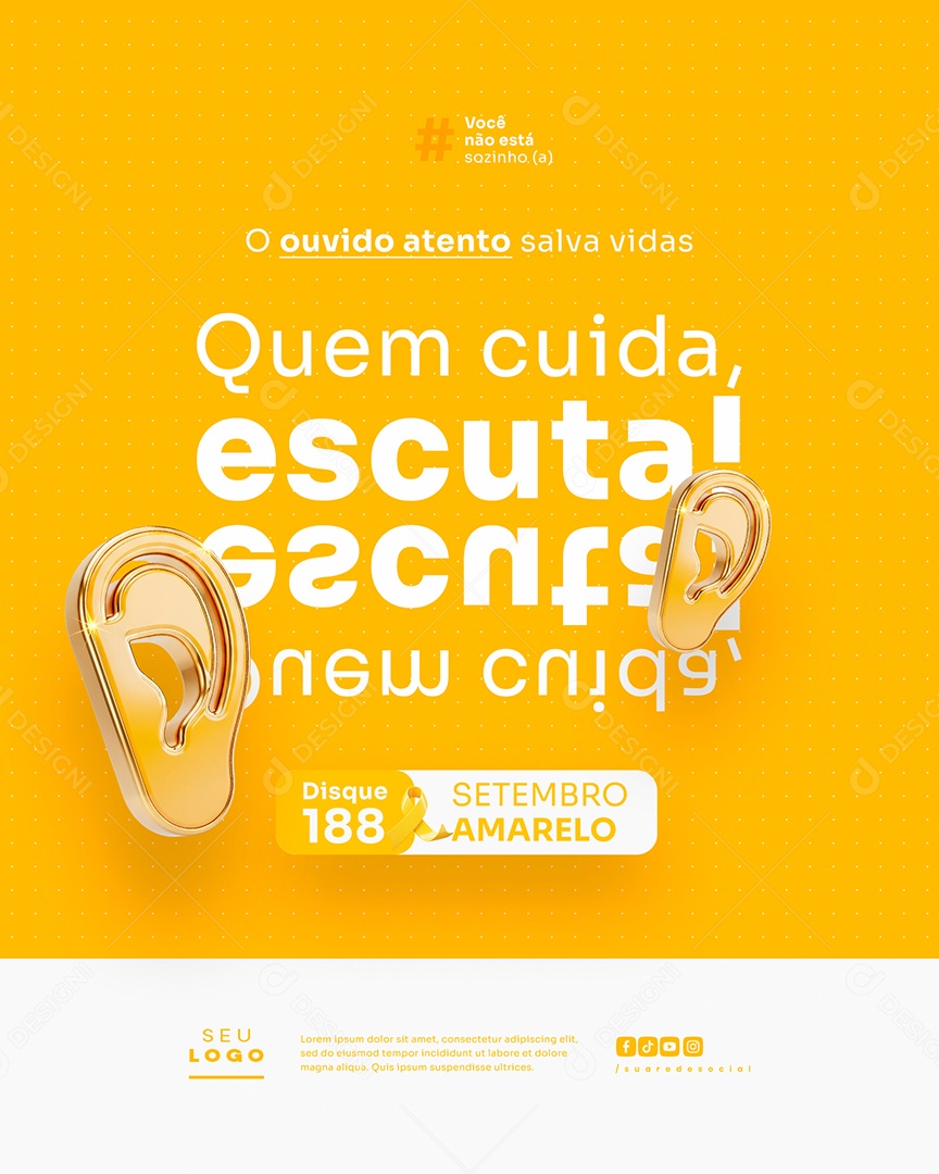 Setembro Amarelo O Ouvido Atento Salva Vidas Social Media PSD Editável