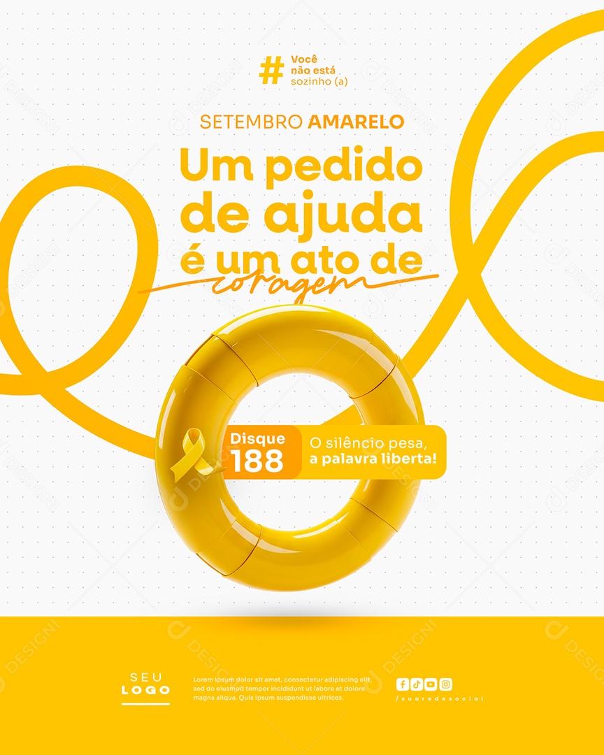 Setembro Amarelo O Silêncio Pesa Mas Falar Liberta Social Media PSD Editável