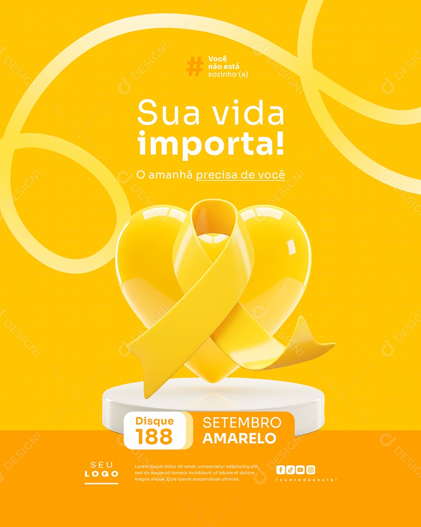 Setembro Amarelo O Amanhã Precisa de Você Social Media PSD Editável