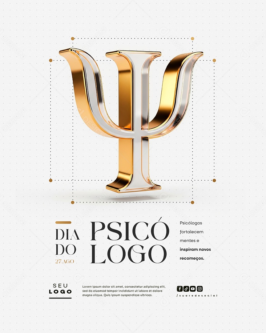 Dia Do Psicólogo 27 de Agosto Parabéns Inspiram Novos Recomeços Social Media PSD Editável