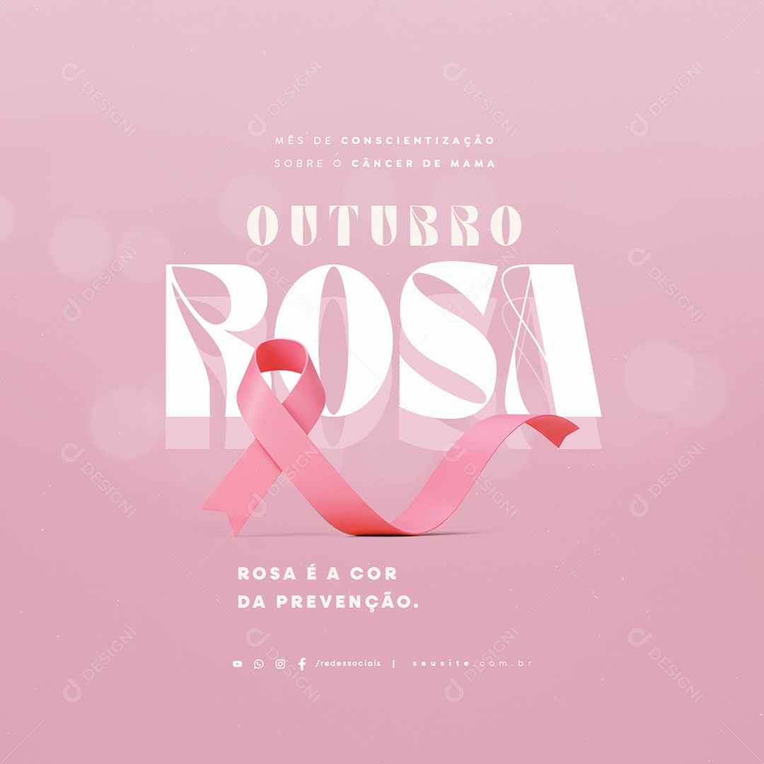 Outubro Rosa a Cor da Prevenção Social Media PSD Editável
