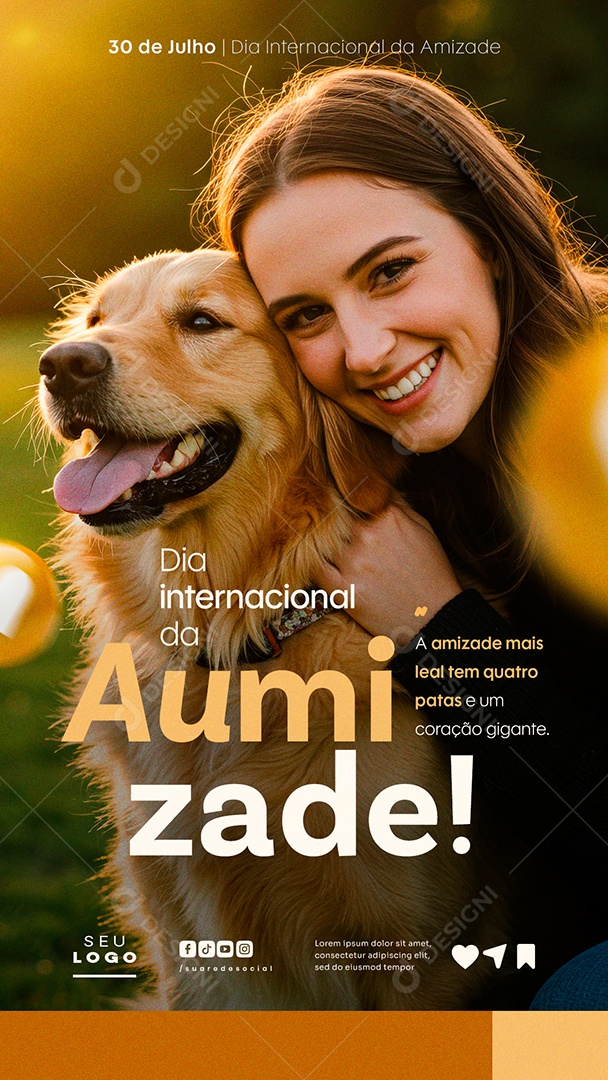 Story Dia da Amizade 30 de Julho Social Media PSD Editável