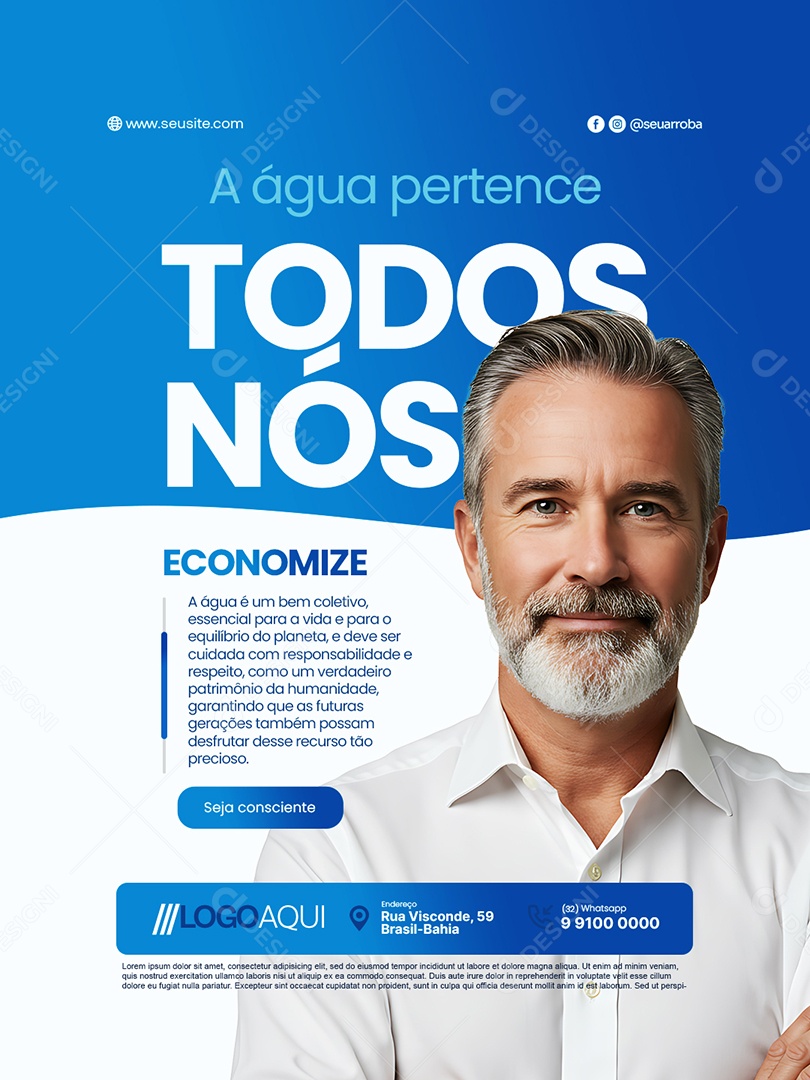 Concessionária de Água a Água Pertence Todos Nós Social Media PSD Editável