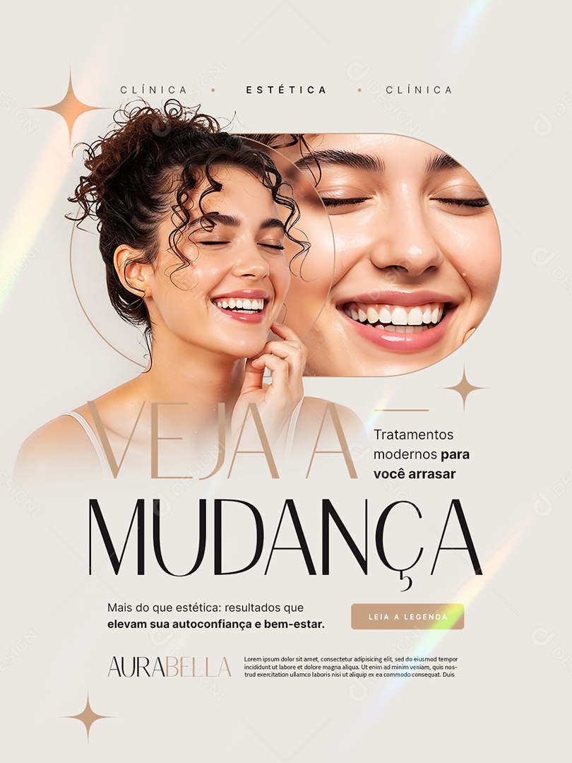 Estética Veja a Mudança Social Media PSD Editável