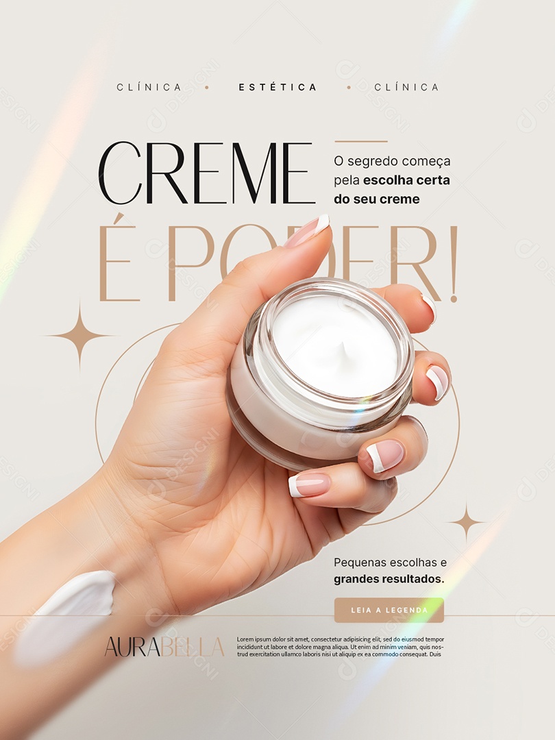 Estética Creme é Poder Social Media PSD Editável