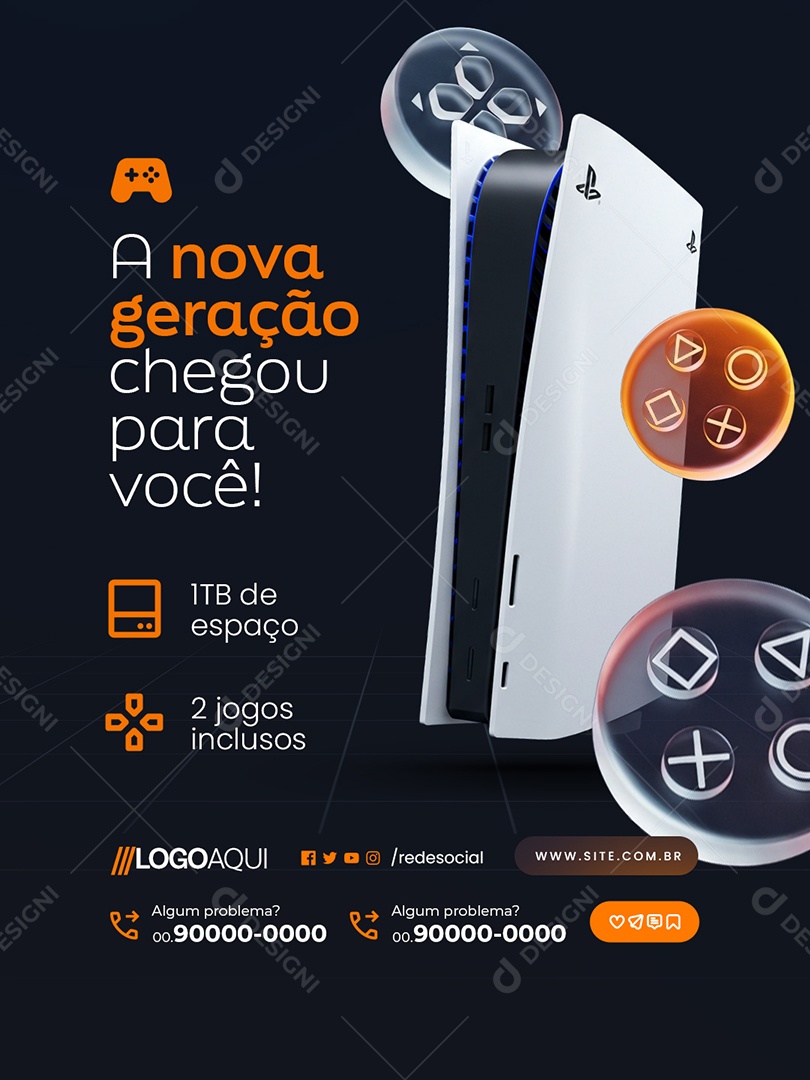 Loja de Games A Nova Geração Social Media PSD Editável