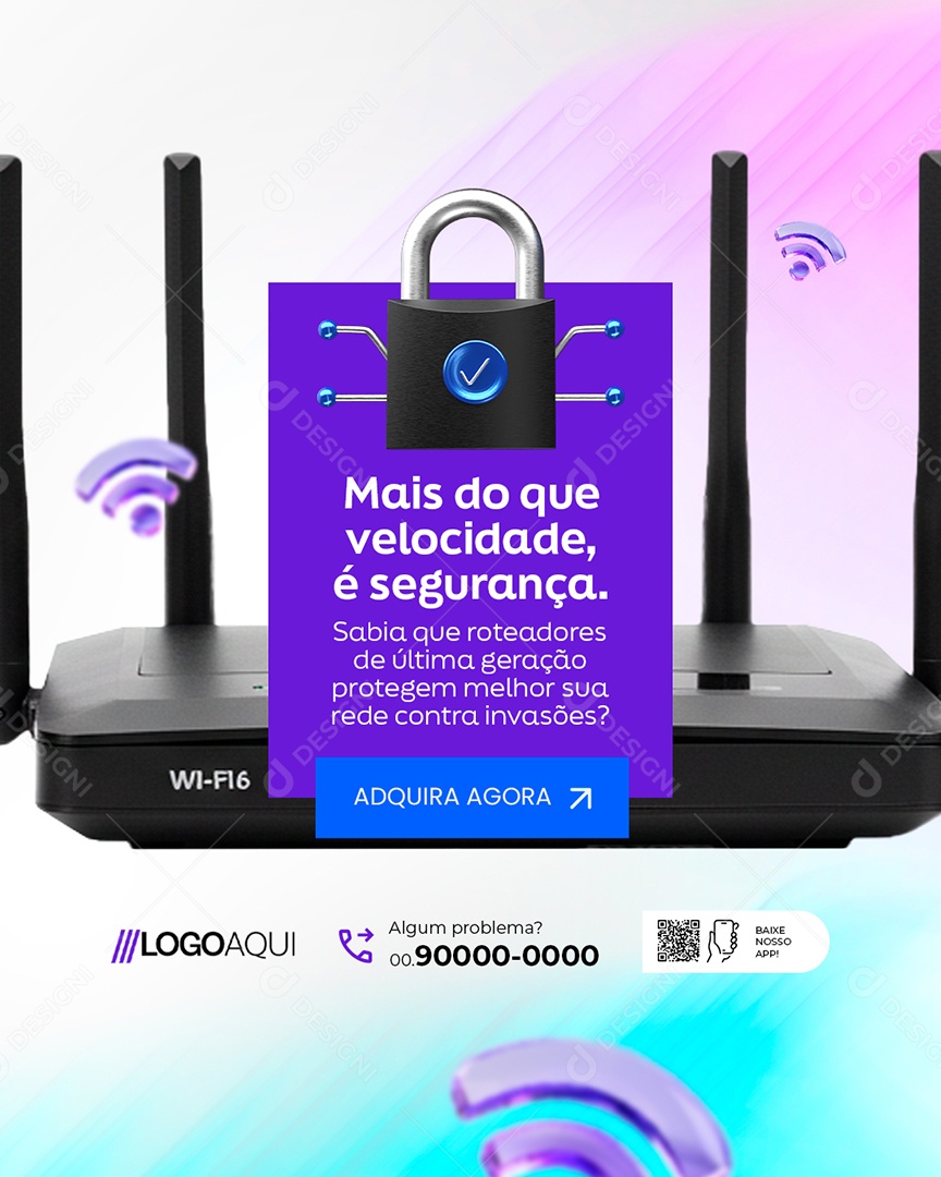 Provedor de Internet Mais do Que Velocidade Social Media PSD Editável