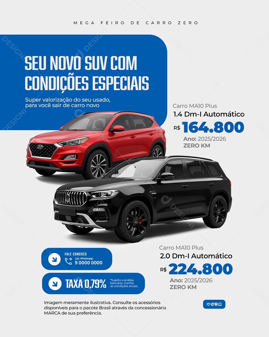 Concessionária Seu Novo Suv com Condinções Especiais Social Media PSD Editável