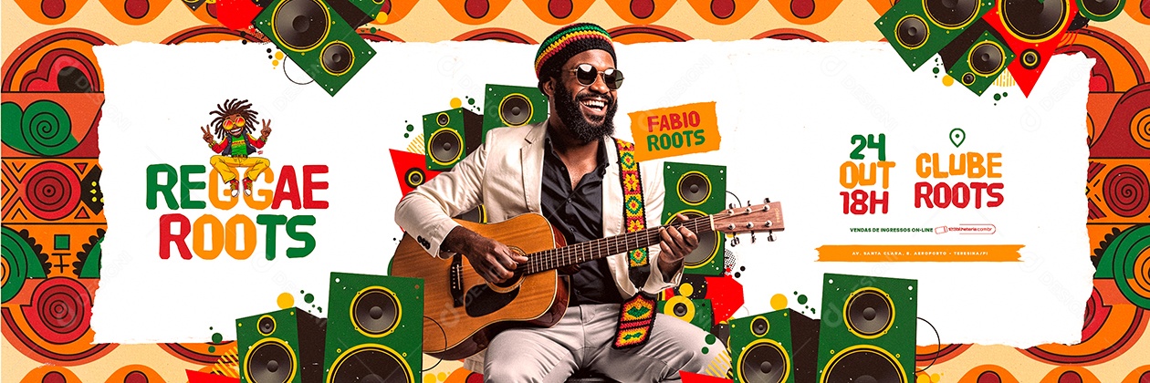 Carrossel Flyer Reggae Roots Social Media PSD Editável