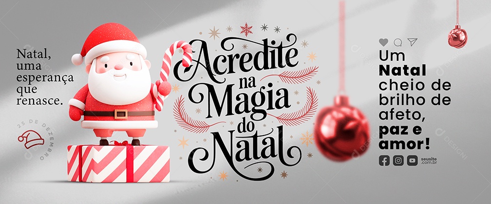 Carrossel Feliz Natal 25 de Dezembro Social Media PSD Editável