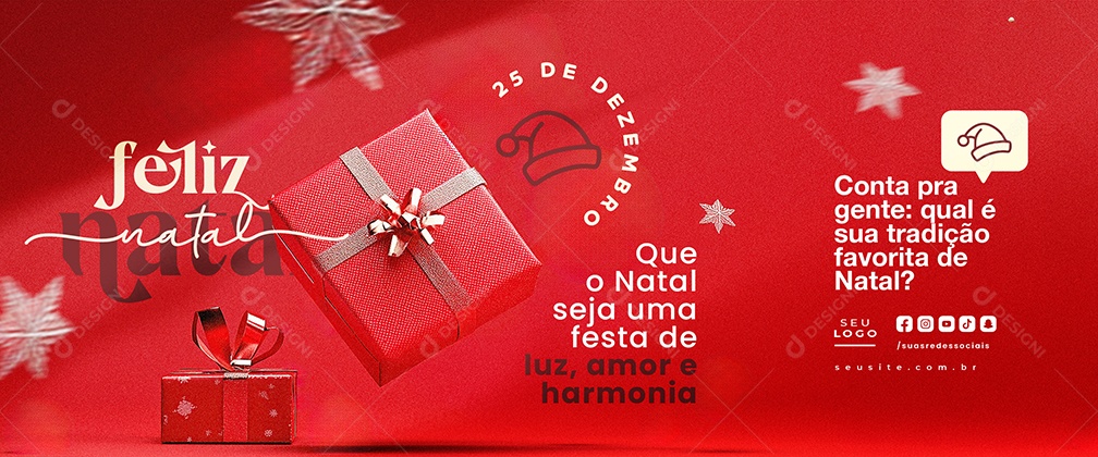 Carrossel Feliz Natal 25 de Dezembro Social Media PSD Editável