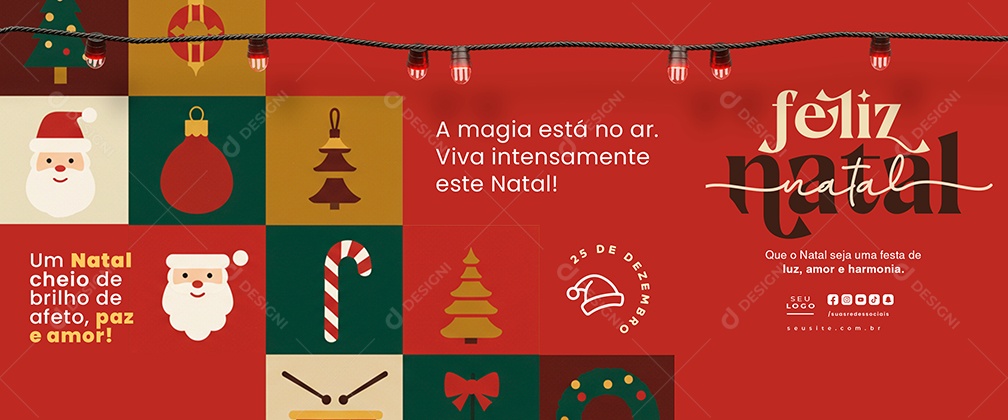 Carrossel Feliz Natal 25 de Dezembro A Magia Está no Ar Social Media PSD Editável