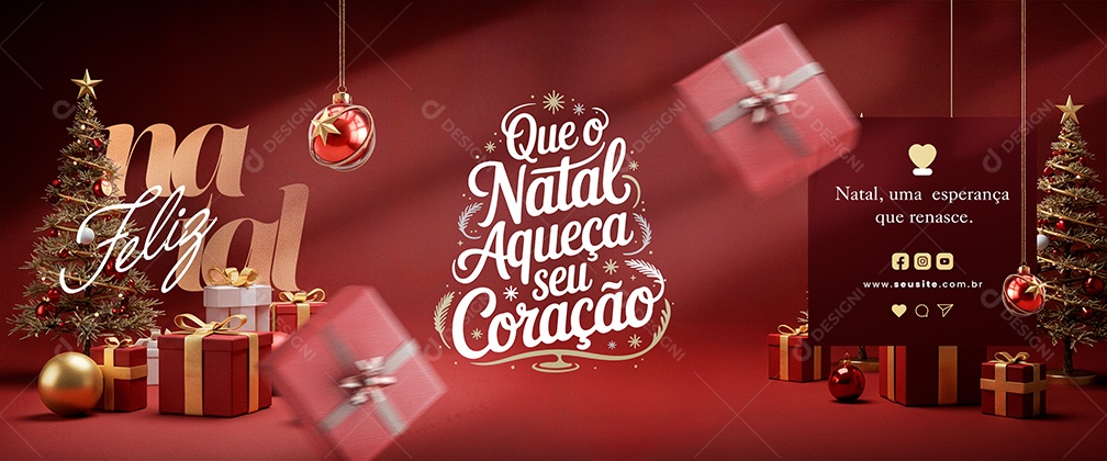Carrossel Feliz Natal 25 de Dezembro Social Media PSD Editável