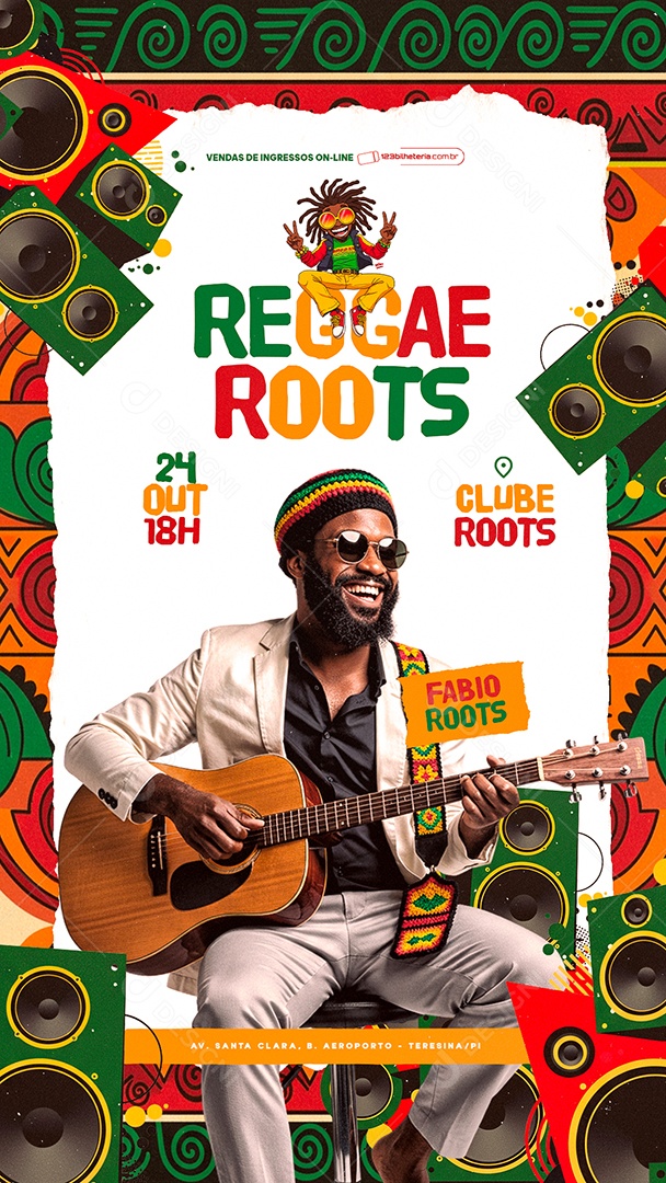 Story Flyer Reggae Roots Social Media PSD Editável