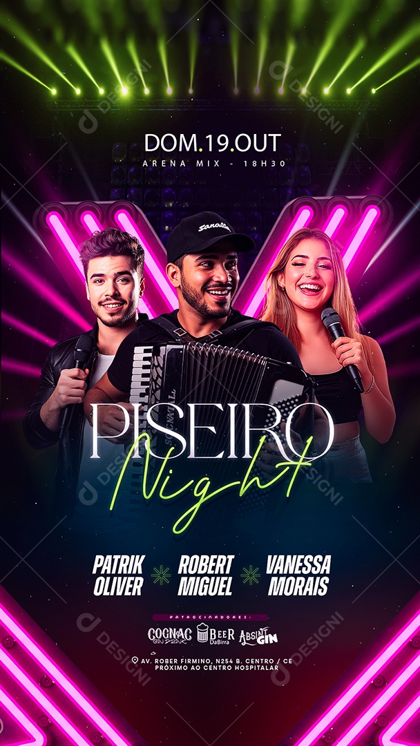 Story Flyer Piseiro Night Social Media PSD Editável