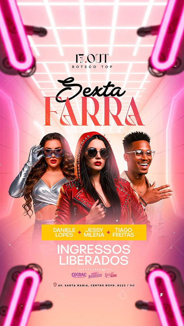 Story Flyer Próximos Shows Sexta Farra Social Media PSD Editável
